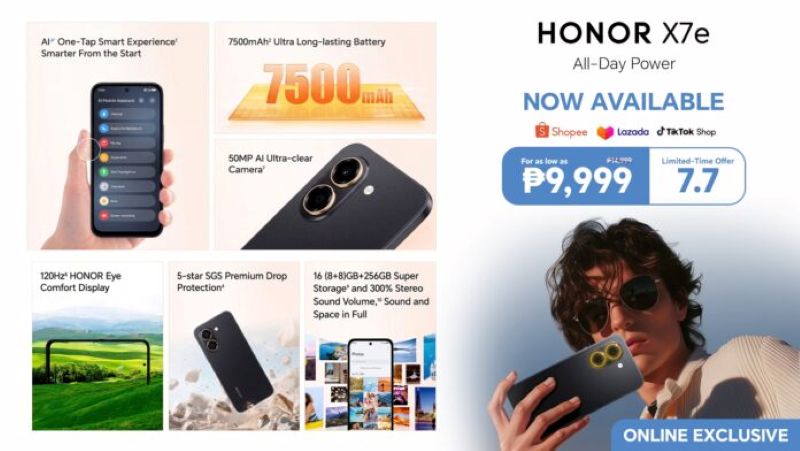 Power More, Worry Less: HONOR X7e launches on Shopee, Lazada, and TikTok Shop 